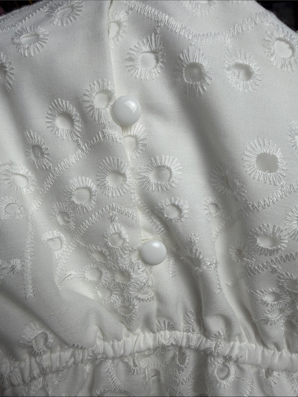 Sam Edelman White Eyelet Tiered Maxi Shirt Dress size 6 - Picture 4 of 9
